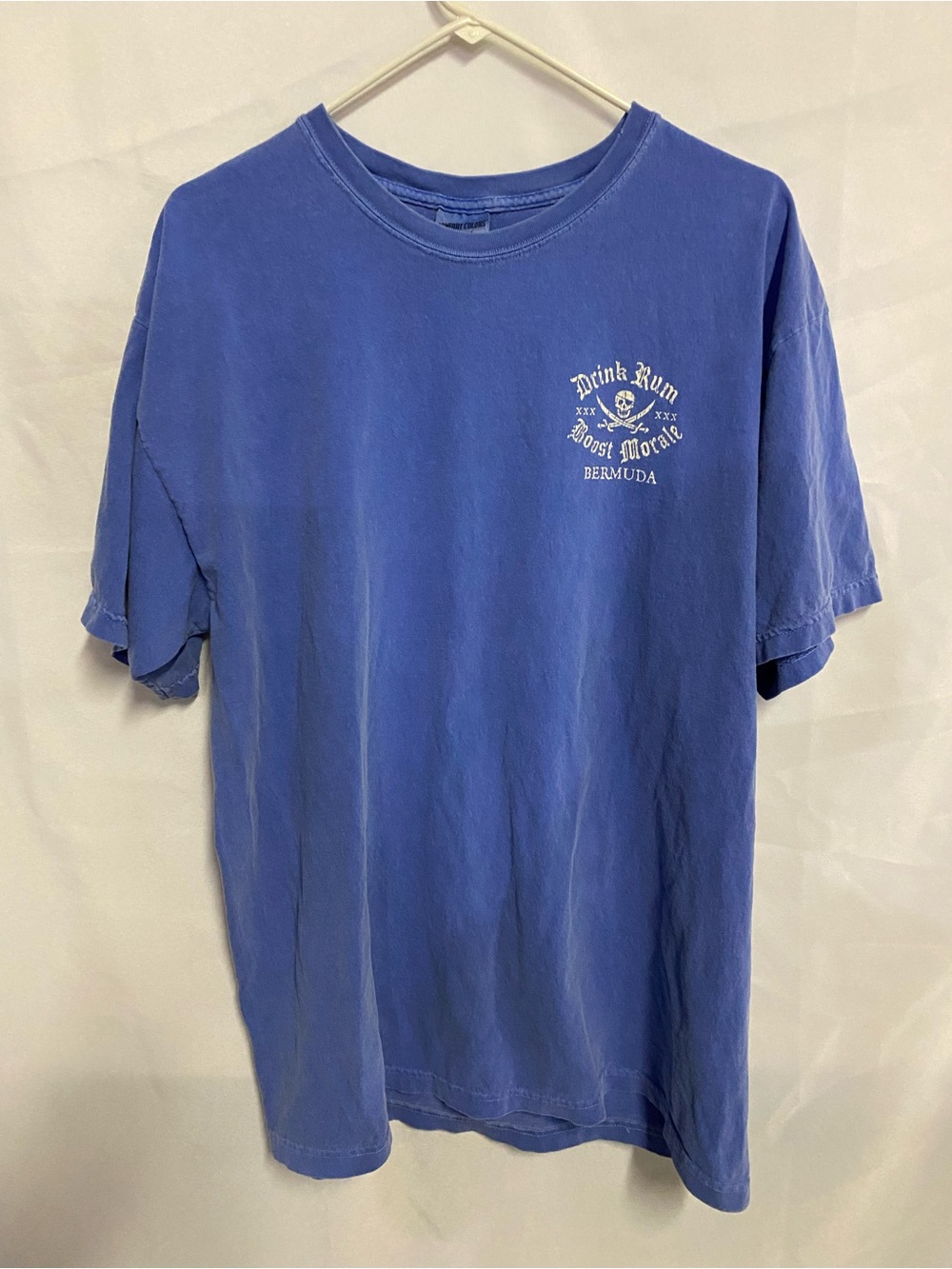 Comfort Colors Blue 'Drink Rum' Bermuda Graphic Crewneck Tee